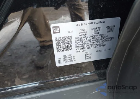 2025 Chevrolet Trailblazer Awd Activ from USA, damaged, VIN KL79MSSL1SB010703